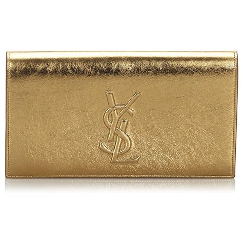 yves saint laurent metallic clutch|authentic YSL handbag clutch.